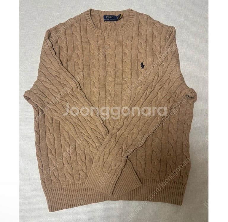 [미착용/새상품]폴로 랄프로렌 브라운 케이블니트 코튼 스웨터--1