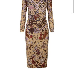 플리츠플리즈 인터플래네터리 프린트 미디드레스