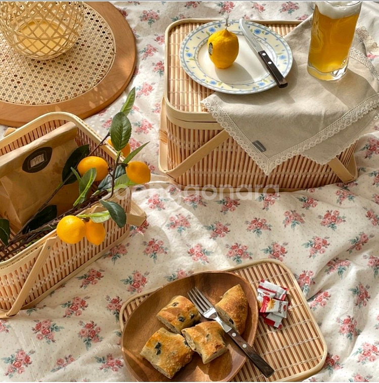 페이퍼가든 대나무 피크닉 바구니 L 소풍바구니 인테리어소품--3