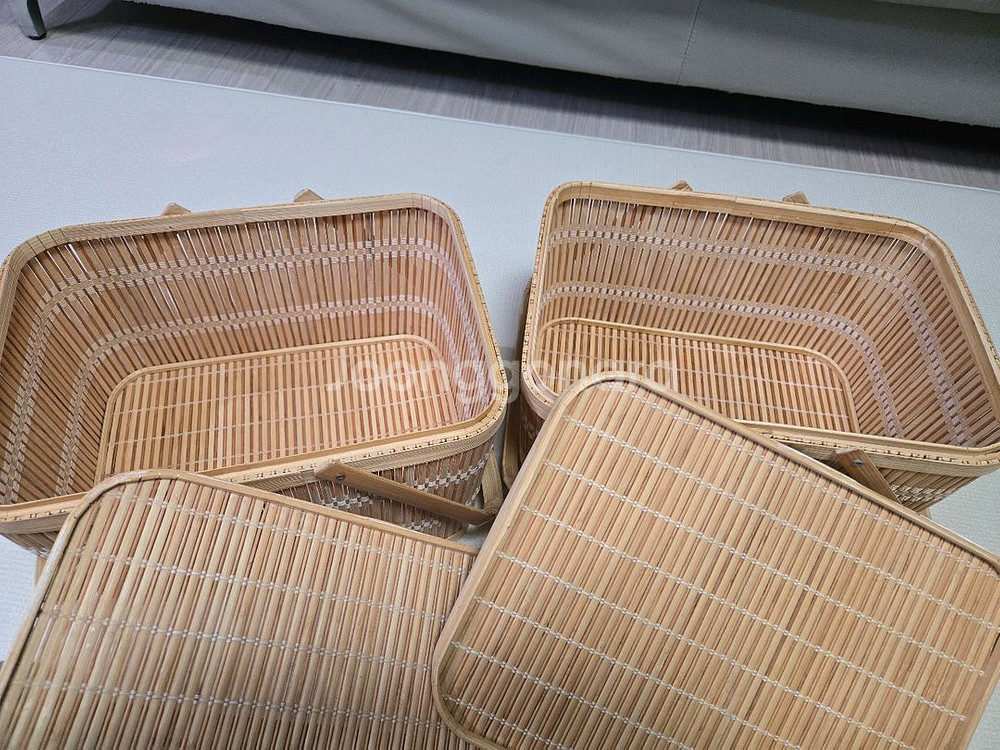 페이퍼가든 대나무 피크닉 바구니 L 소풍바구니 인테리어소품--6