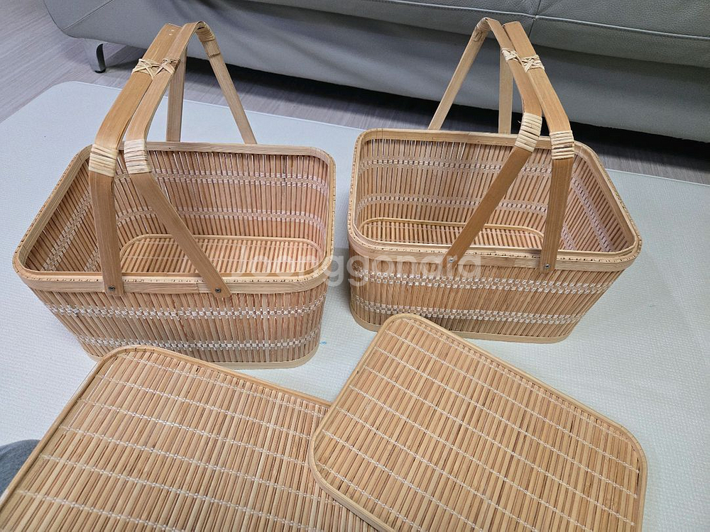 페이퍼가든 대나무 피크닉 바구니 L 소풍바구니 인테리어소품--7