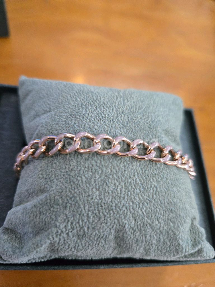 14k 로즈골드 체인 팔찌--0