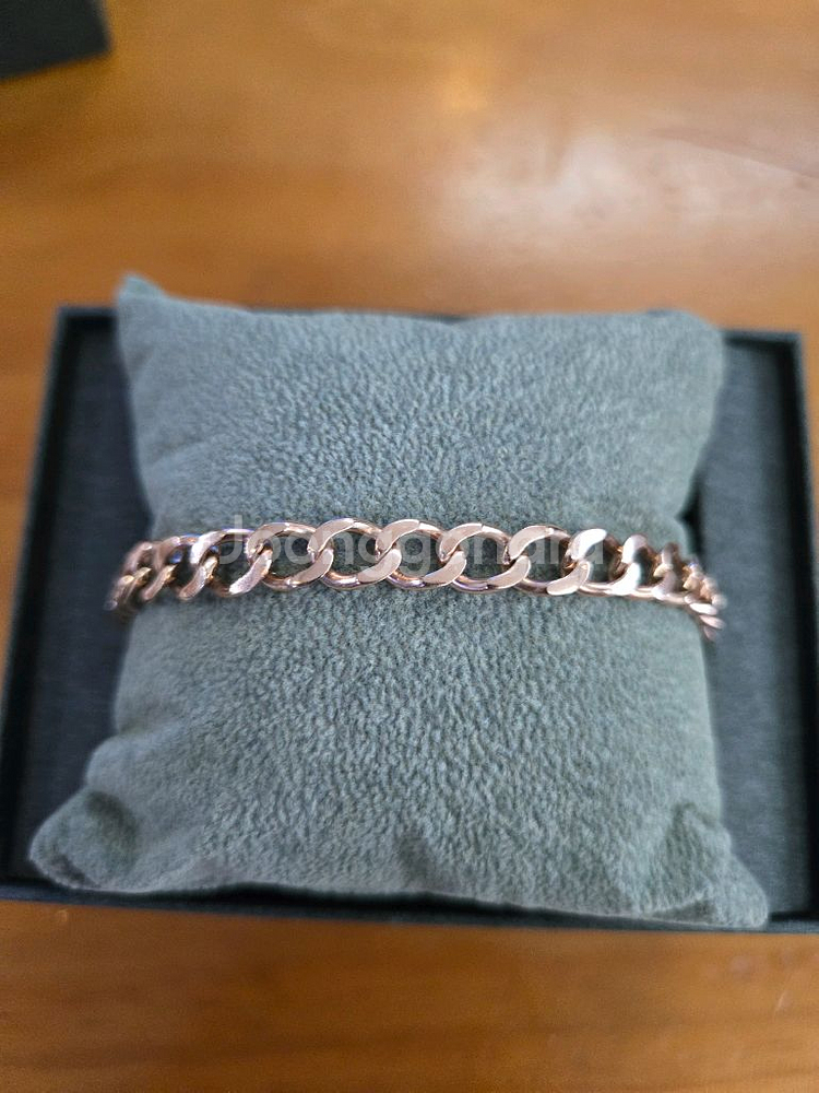 14k 로즈골드 체인 팔찌--1