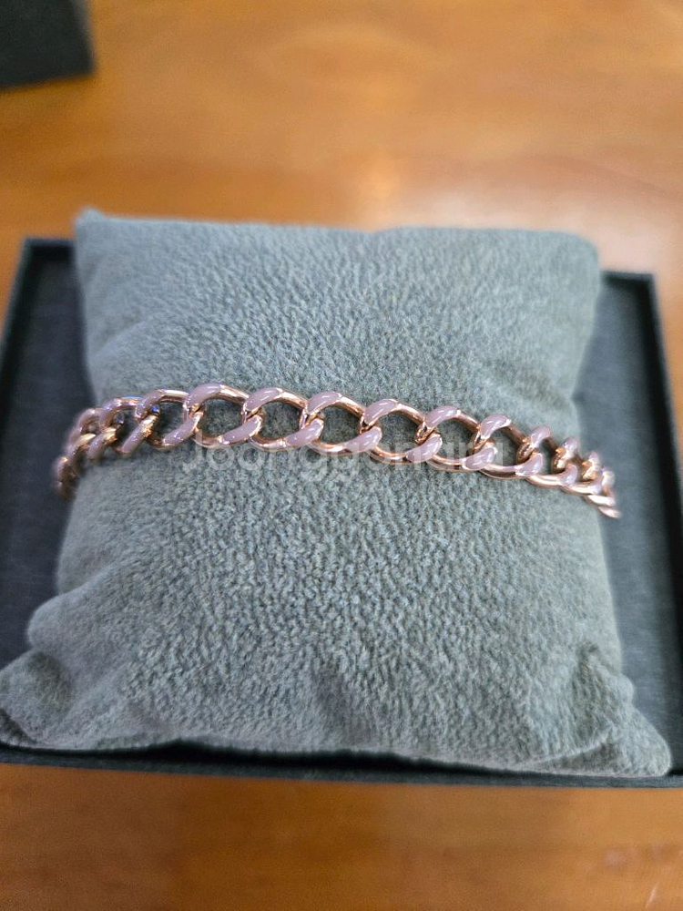 14k 로즈골드 체인 팔찌--2