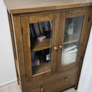 인아트 원목 유리문 장식장