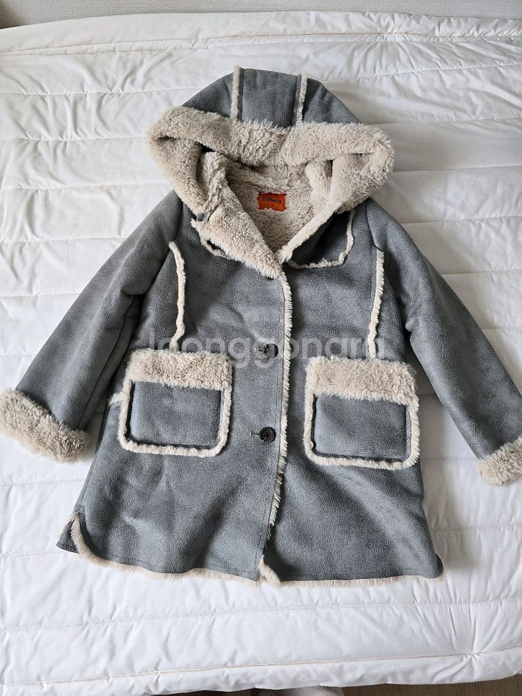 티파니 여아 후디 무스탕 코트 130--0