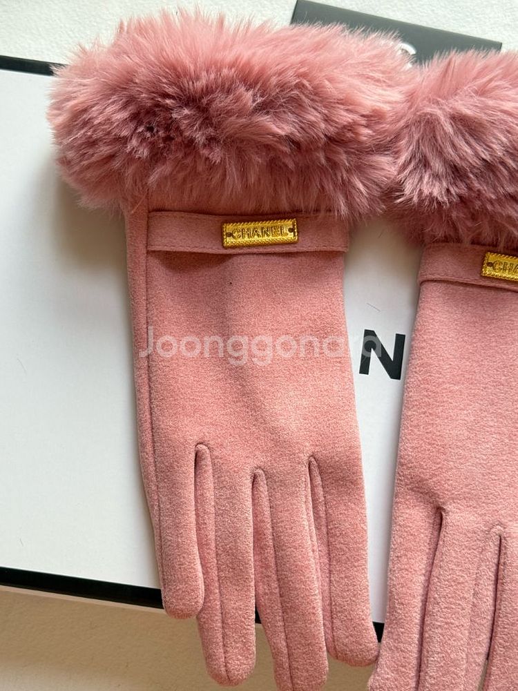 여성용 핑크 장갑--2