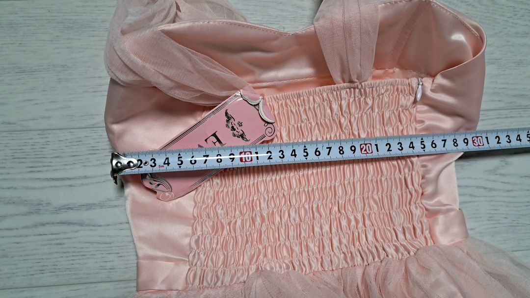 파티룩 핑크 튤 리본 장식 롱 드레스(대여비용으로 구매하세요) 이미지