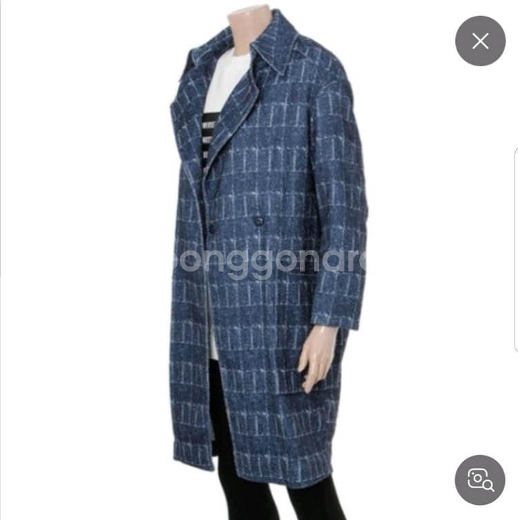 쥬시쥬디 JUICYJUDY 체크패턴 블루 롱 자켓 사이즈 85--1