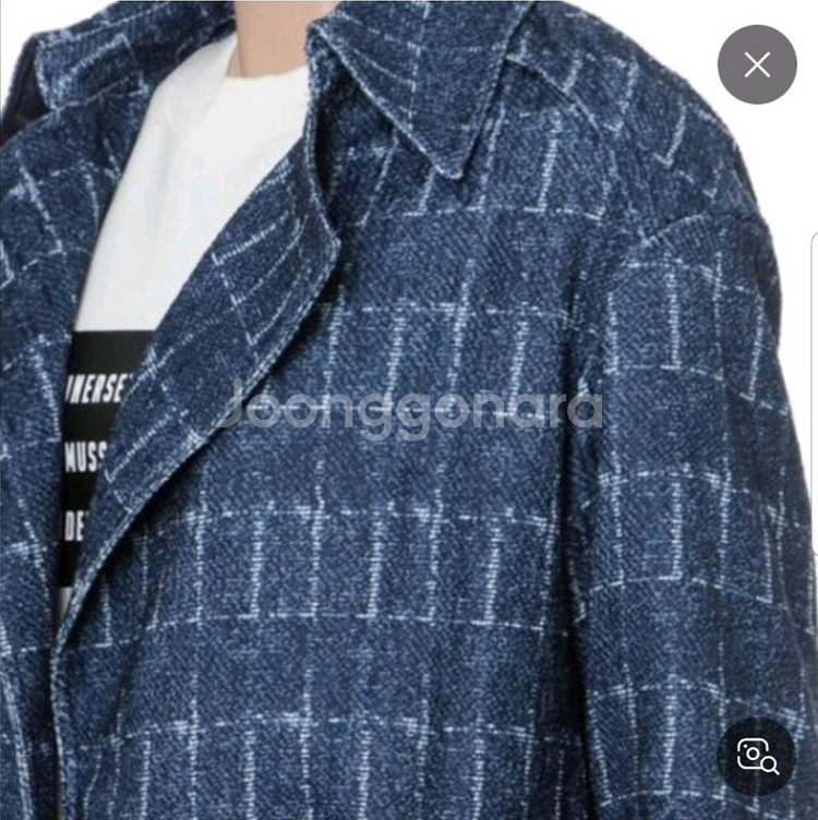 쥬시쥬디 JUICYJUDY 체크패턴 블루 롱 자켓 사이즈 85--2