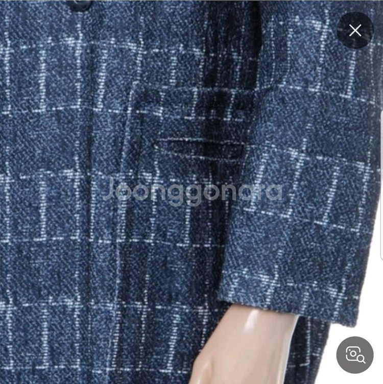 쥬시쥬디 JUICYJUDY 체크패턴 블루 롱 자켓 사이즈 85--3