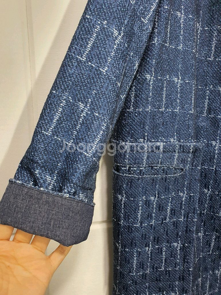 쥬시쥬디 JUICYJUDY 체크패턴 블루 롱 자켓 사이즈 85--6