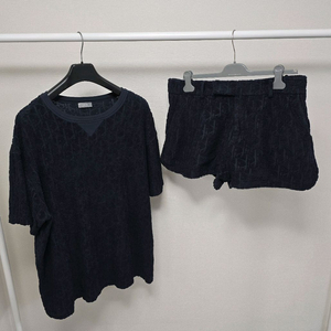 디올 오블리크 테리 반팔 반바지 셋업 3xl, xl