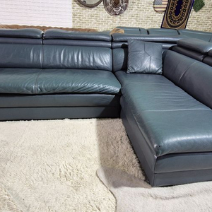 자코모 슈렁큰 천연 통가죽 코너형 소파(헤드업)