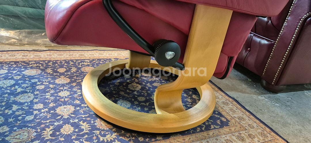 스트레스리스 메이페어 클래식 전체 천연가죽 1인 리클라이너 소파쇼파+스툴--5