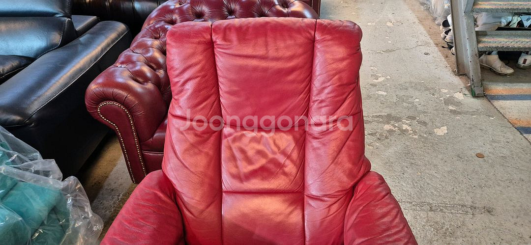 스트레스리스 메이페어 클래식 전체 천연가죽 1인 리클라이너 소파쇼파+스툴--8