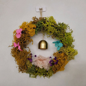 [새상품]프리저브드플라워 리스15cm(스칸디아모스,현관