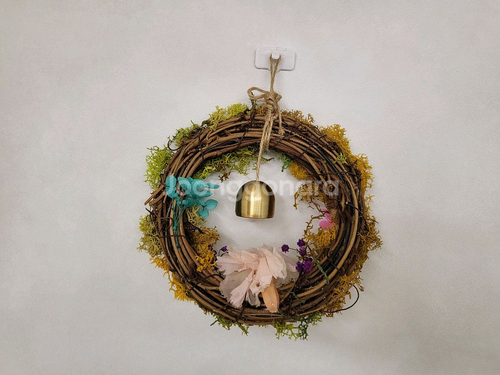 [새상품]프리저브드플라워 리스15cm(스칸디아모스,현관--4