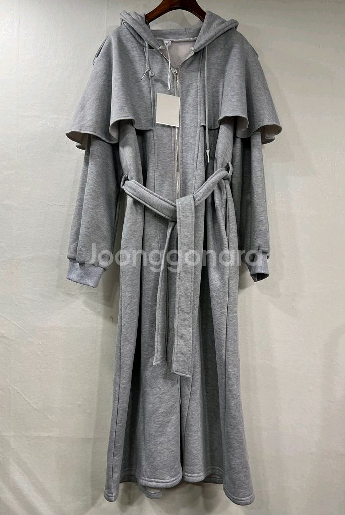 새상품) 케이프 기모 롱원피스--7