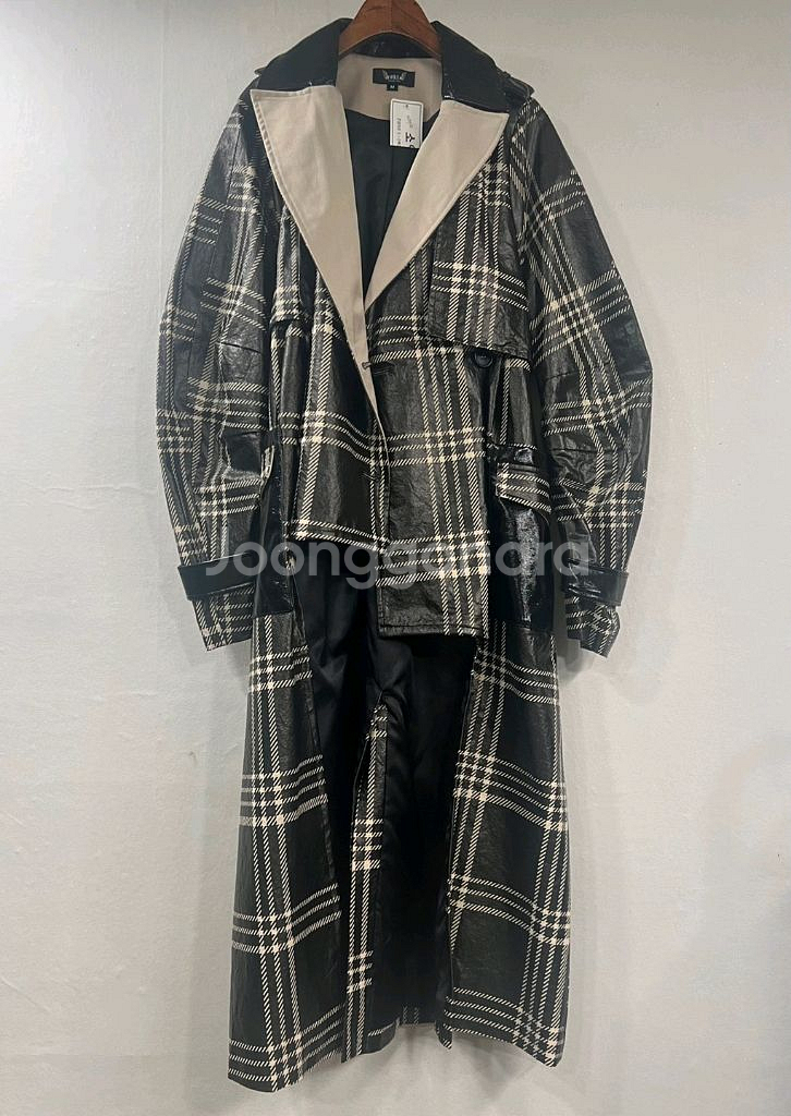 체크 트렌치코트--0