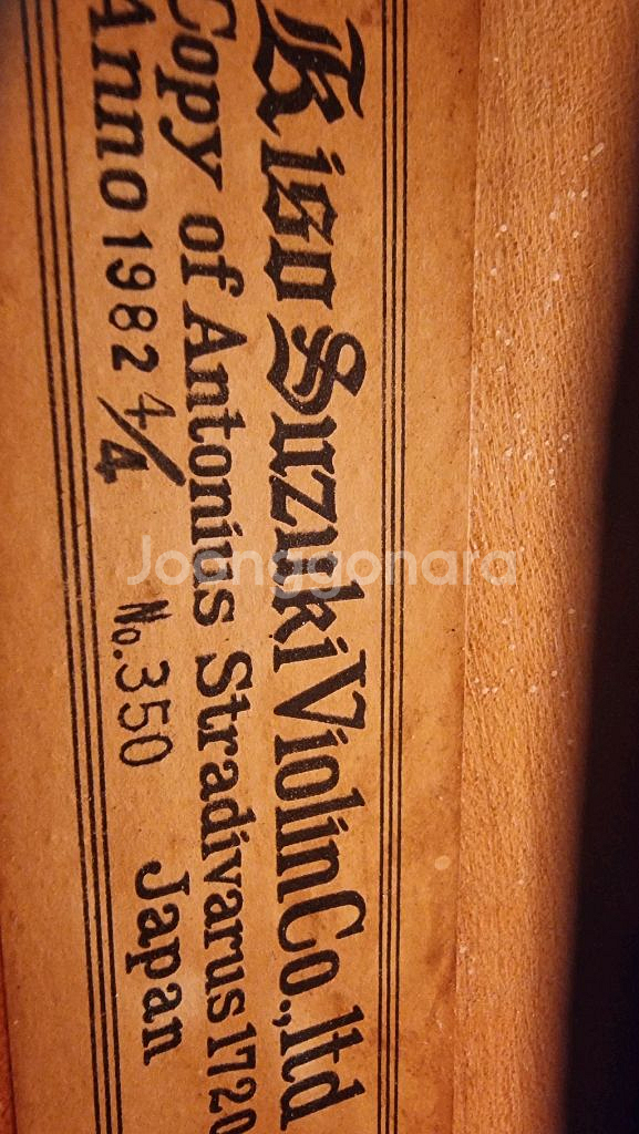 키소 스즈키 바이올린 No.350 4/4 1982년 + 스기토 활 + 하드케이스 + 숄더레스트--2