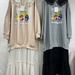 새상품) 시스루 기모 롱원피스