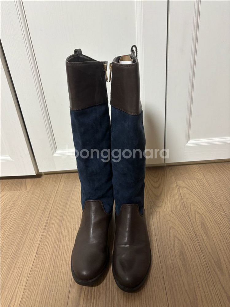 상태최상 타미힐피거 가죽 스웨이드 롱부츠 230 방한부츠 겨울 부츠--1