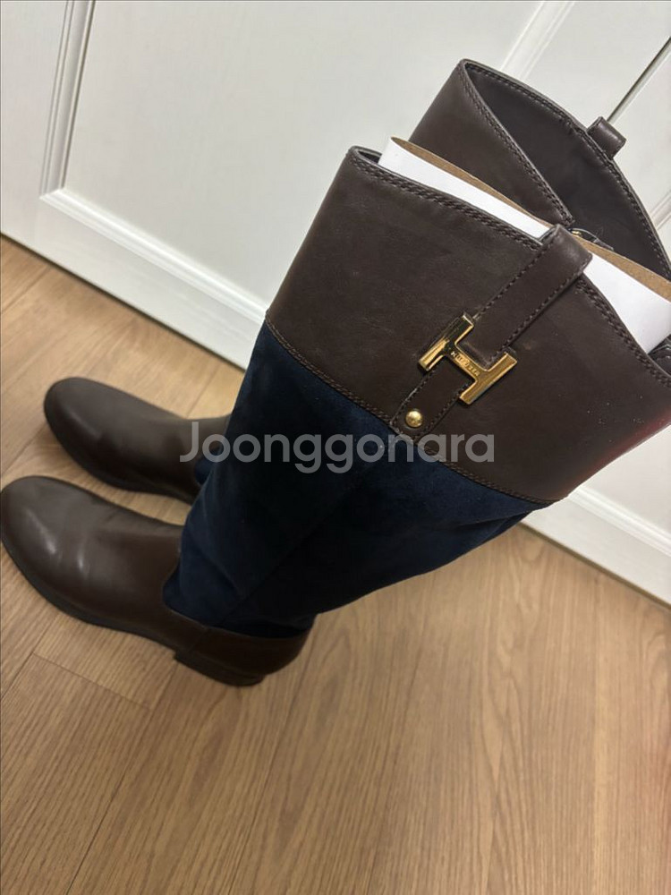 상태최상 타미힐피거 가죽 스웨이드 롱부츠 230 방한부츠 겨울 부츠--2