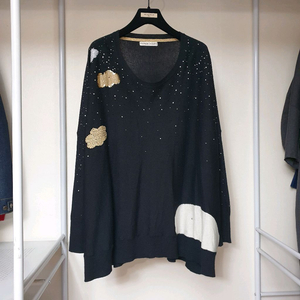 츠모리치사토 고래 모티브 가오리핏 롱 스웨터/원피스