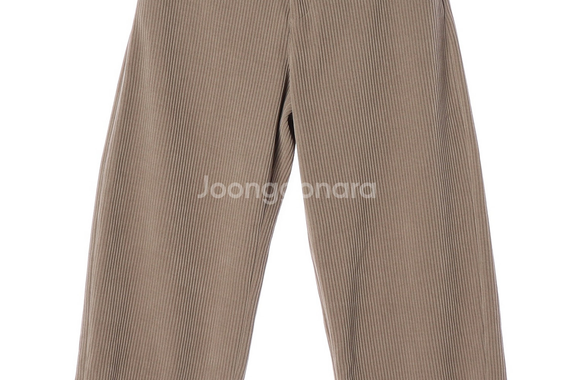 [L]자라 베이지 코듀로이 와이드 슬랙스 밑단 버튼 바지 팬츠--2