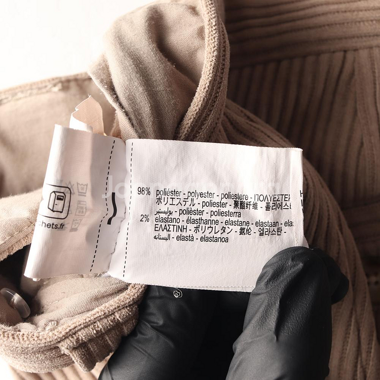 [L]자라 베이지 코듀로이 와이드 슬랙스 밑단 버튼 바지 팬츠--6