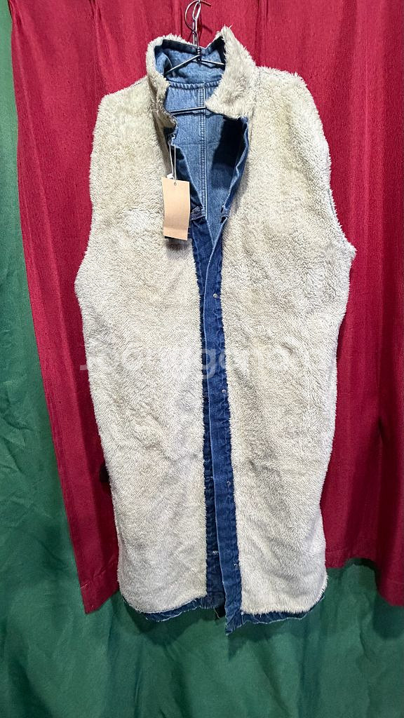 볼륨 데님 양털기모 롱코트 FREE--4