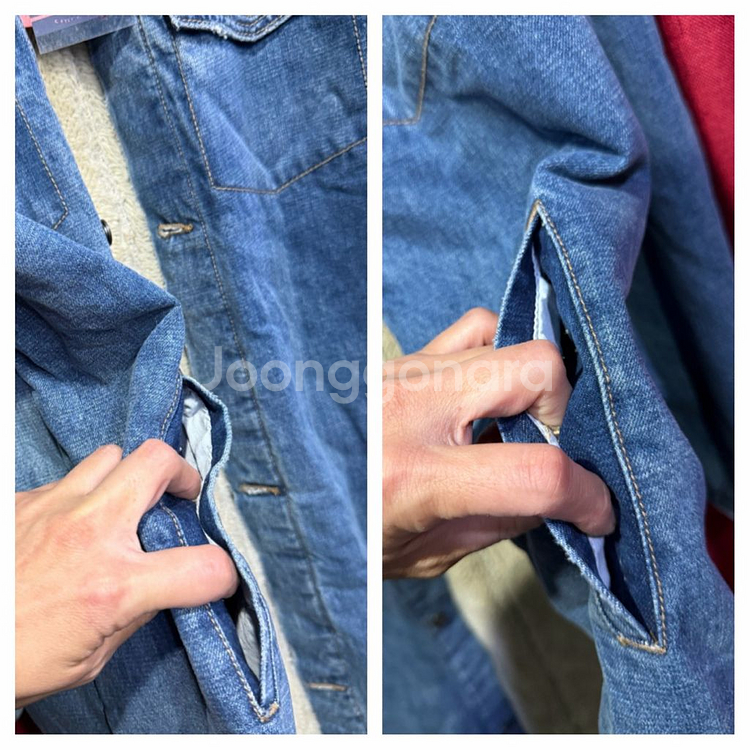 볼륨 데님 양털기모 롱코트 FREE--6