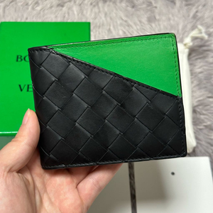 [풀구성] 보테가베네타 인트레치아토 투톤 반지갑 블랙 그린