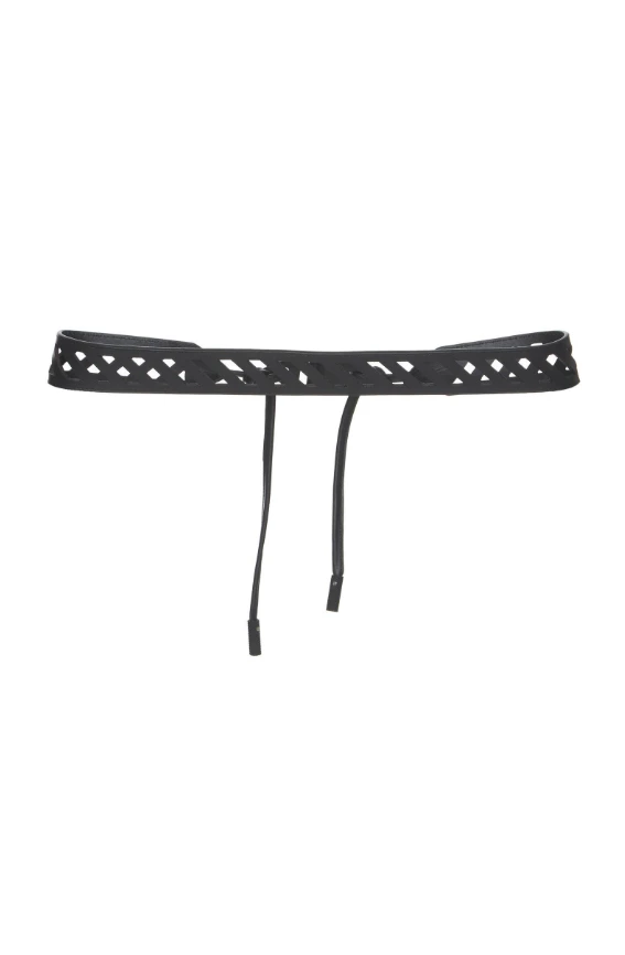 Off-White co Virgil Abloh Black Leather Butcher Belt 이미지