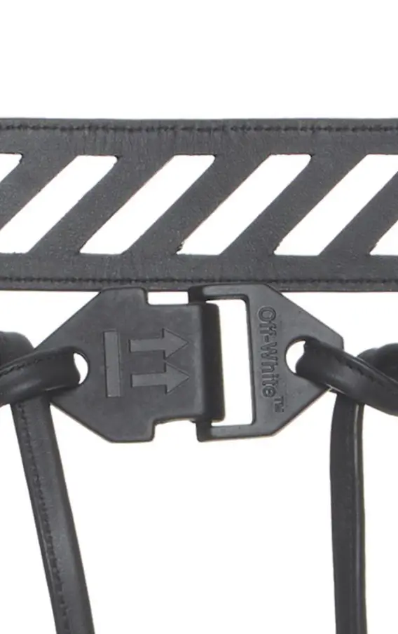 Off-White co Virgil Abloh Black Leather Butcher Belt 이미지
