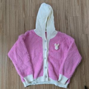 핑크 모헤어 니트 가디건