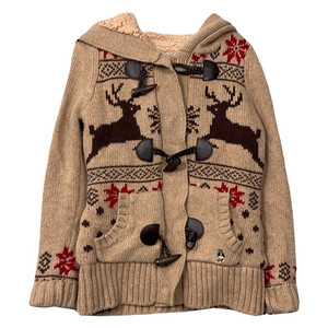 티니위니 빈티지 패턴 더플 떡볶이 후드 니트 가디건 XS