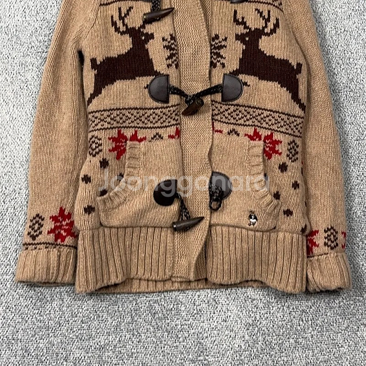 티니위니 빈티지 패턴 더플 떡볶이 후드 니트 가디건 XS--3