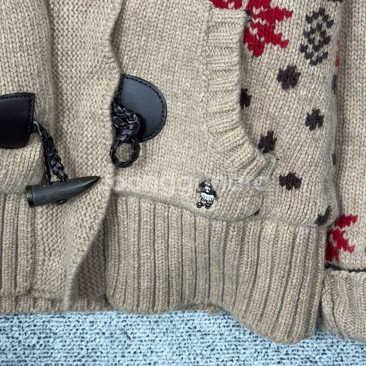 티니위니 빈티지 패턴 더플 떡볶이 후드 니트 가디건 XS--4