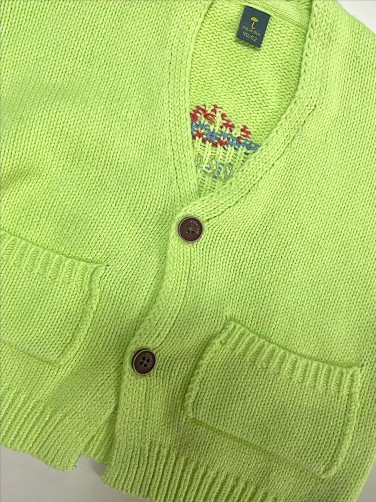 모이몰른 라임 니트 가디건 바지 세트 80--4