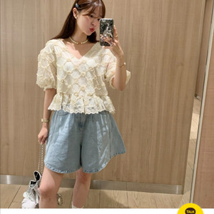 바이플로우 바이씨니 로즈벌집 블라우스