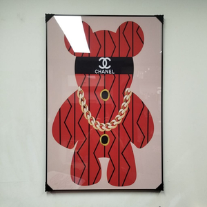 샤넬 베어브릭 감성 대형 그림액자 그림 액자 팝아트 인테리어소품 명품그림 명품액자 꽃 곰인형 콜라보 인테리어