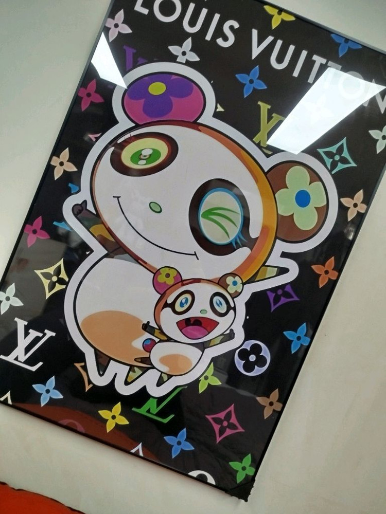 루이비통 캐릭터 감성 대형 그림액자 그림 액자 팝아트 인테리어소품 명품그림 명품액자 꽃 곰인형 콜라보 인테리어--1