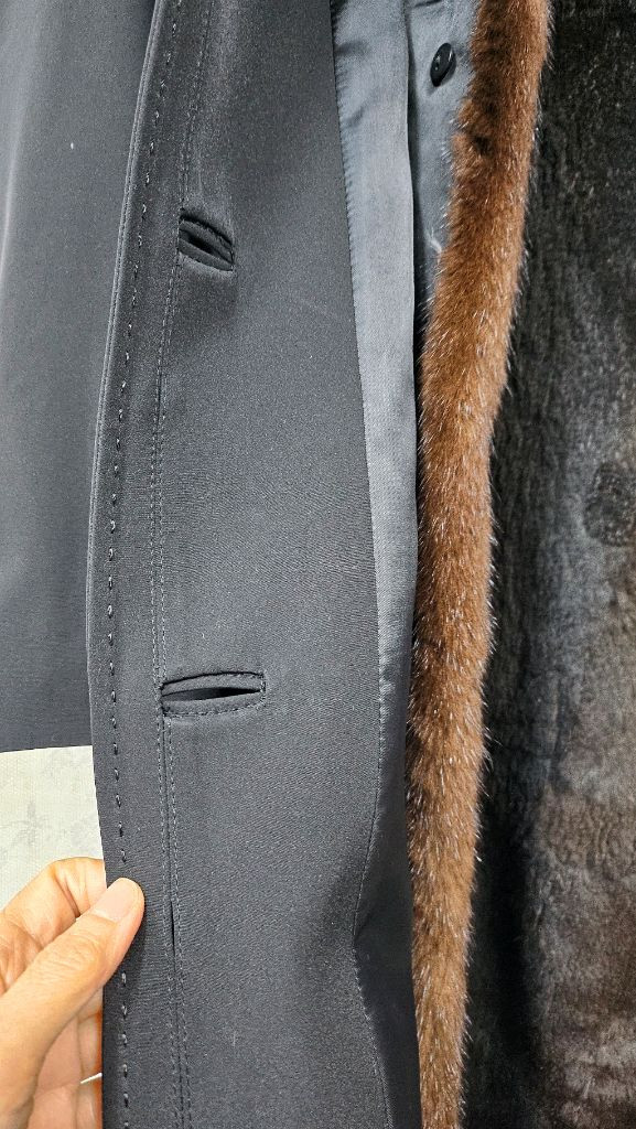 밍크카라 모피 롱코트88--4