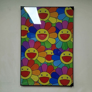 카이카이키키 무라카미다카시 대형 그림액자 그림 액자 팝아트 인테리어소품 명품그림 명품액자 꽃 곰인형 콜라보 인테리어