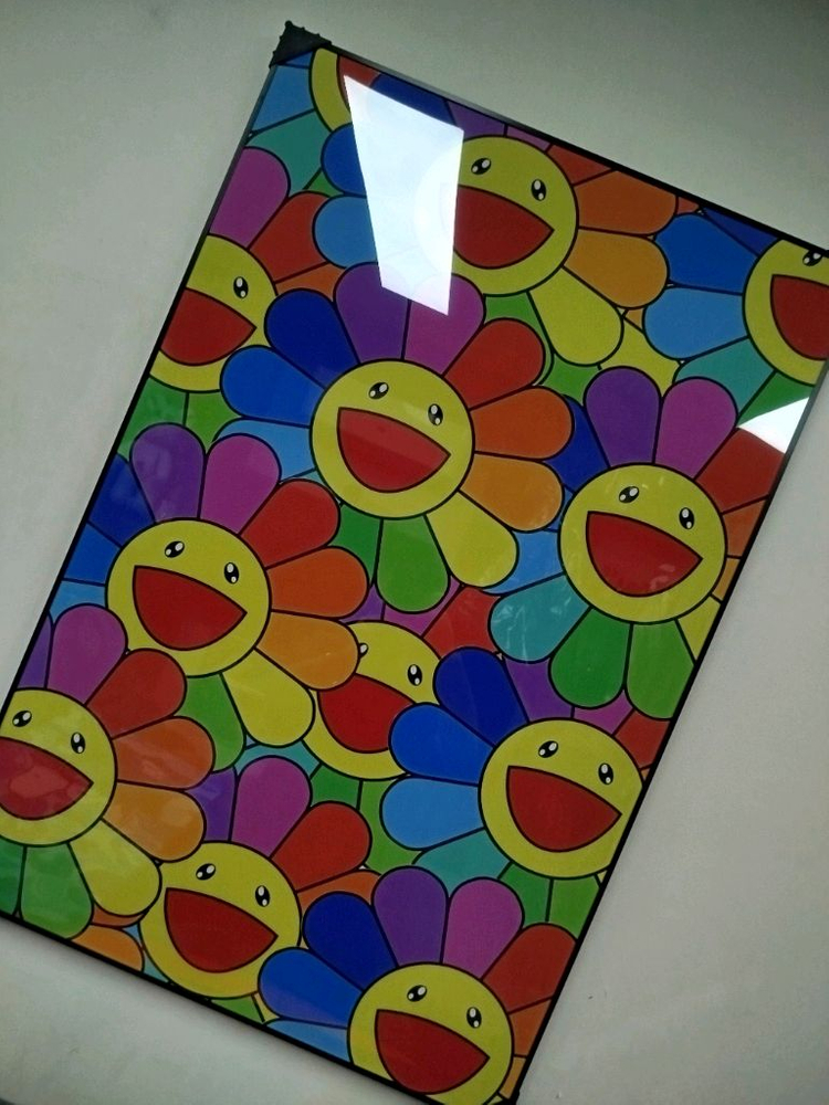 카이카이키키 무라카미다카시 대형 그림액자 그림 액자 팝아트 인테리어소품 명품그림 명품액자 꽃 곰인형 콜라보 인테리어--2