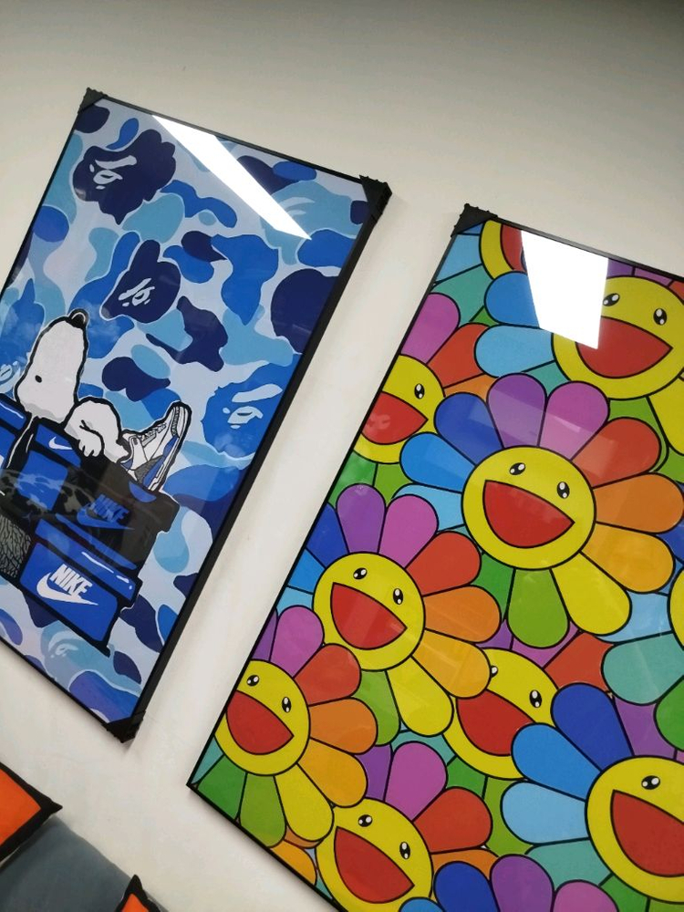 카이카이키키 무라카미다카시 대형 그림액자 그림 액자 팝아트 인테리어소품 명품그림 명품액자 꽃 곰인형 콜라보 인테리어--7