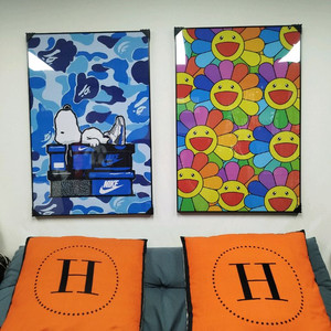 스누피 나이키 카이카이키키 그림액자 그림 액자 팝아트 인테리어소품 명품그림 명품액자 꽃 곰인형 콜라보 인테리어
