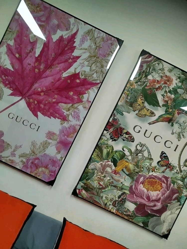 구찌 단풍 나무 감성 대형 그림액자 그림 액자 팝아트 인테리어소품 명품그림 명품액자 꽃 곰인형 콜라보 인테리어--5